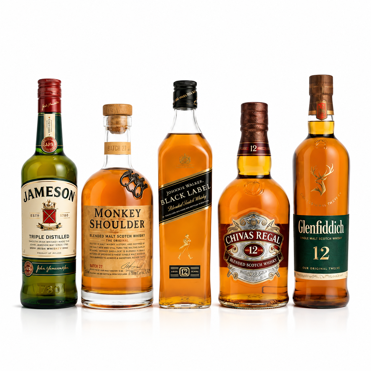 Prémiový whisky combo 5 lahví